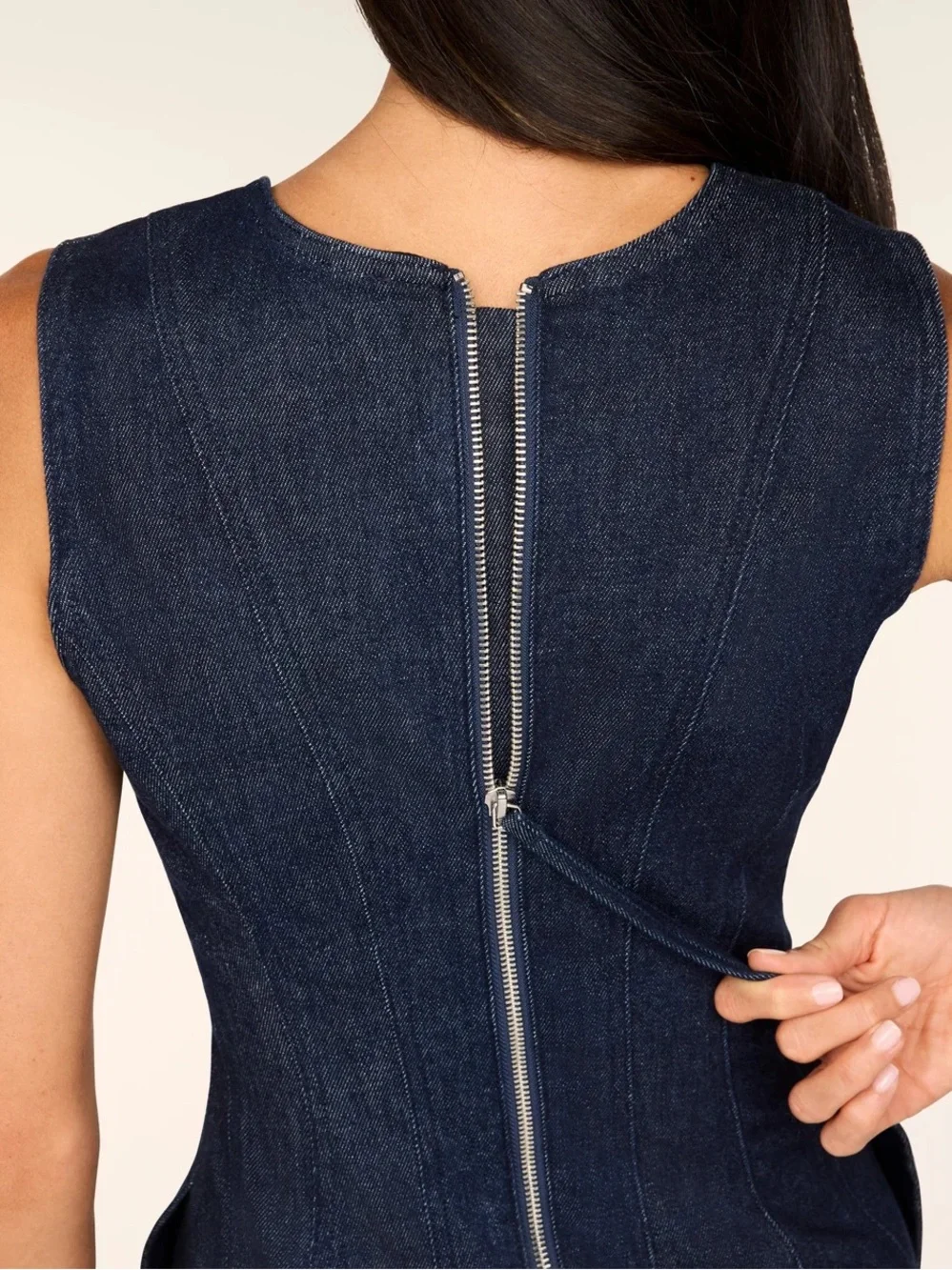 SPANX Denim Seamed Mini Dress